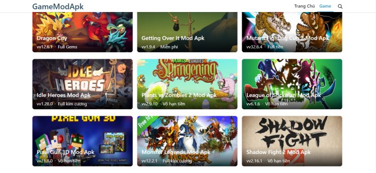 Hàng loạt tựa game đình đám được mod tại Gamemodapk.top