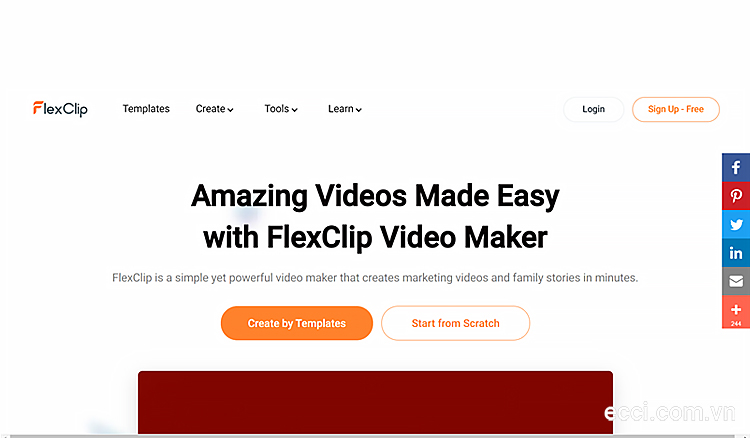 Nếu đang tìm kiếm các trang web lọc tạp âm thì FlexClip sẽ là lựa chọn không thể bỏ qua