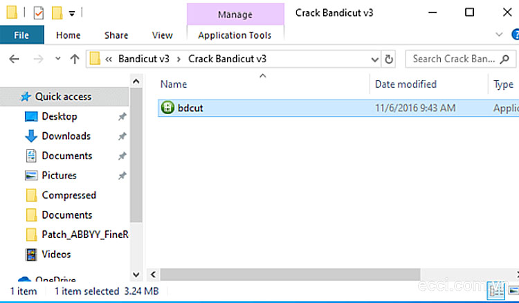 Mở folder “Crack Bandicut” và sao chép file bdcut