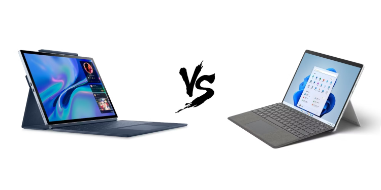 Dell XPS 13 và Surface Pro.