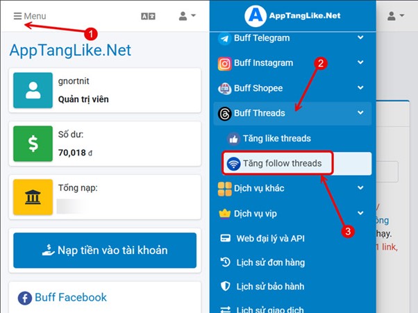 Hướng Dẫn Mua Follow Threads Tại AppTangLike.Net