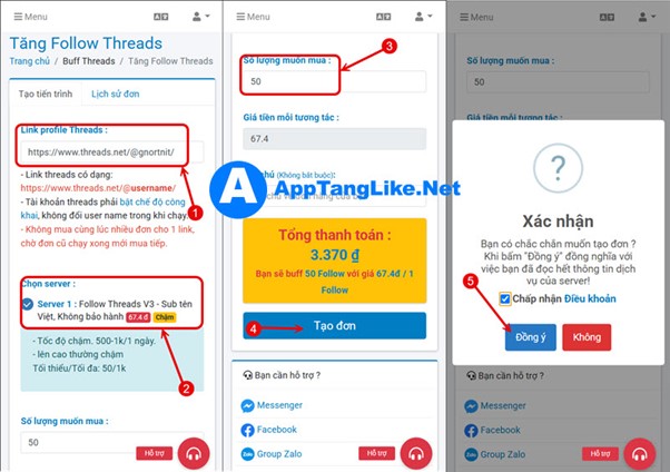 Hướng Dẫn Mua Follow Threads Tại AppTangLike.Net