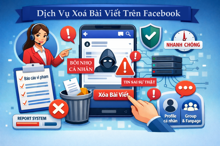 Dịch vụ xóa bài viết trên Facebook uy tín – Xoá Phốt nhanh trong 24h